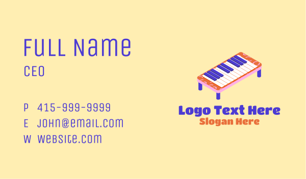 Toy Piano Keyboard Business Card Design Image Preview