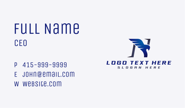 Business Eagle Wing Letter N Business Card Design Image Preview