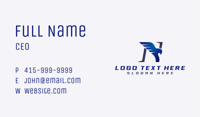 Business Eagle Wing Letter N Business Card Image Preview