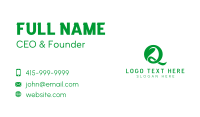 Herbal Leaf Letter Q  Business Card Image Preview