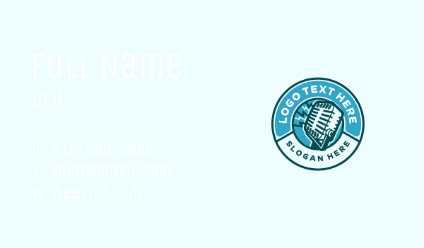 Microphone Broadcast Podcast Business Card Design Image Preview