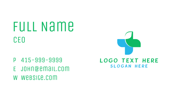 Health Cross Leaf Business Card Design Image Preview