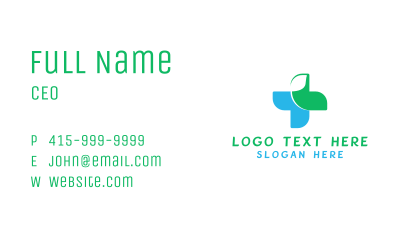 Health Cross Leaf Business Card Image Preview