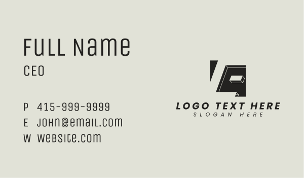 Geometric Block Letter E Business Card Design Image Preview