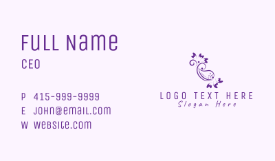 Purple Floral Ornament Business Card Image Preview