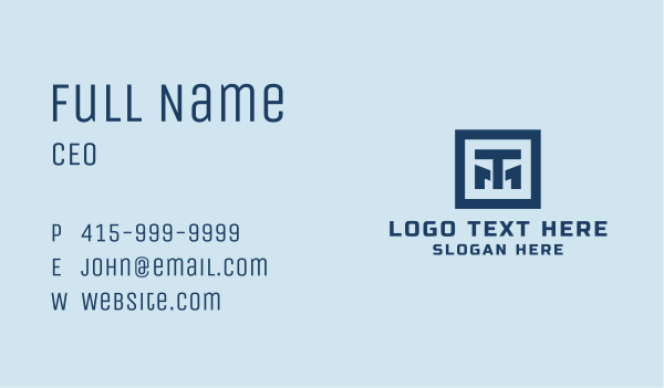 Blue T & M Company  Business Card Design Image Preview