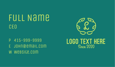 Vine Organic Lettermark Business Card Image Preview