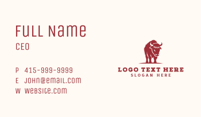 Bull Buffalo Steakhouse Business Card Image Preview