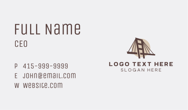 Moon Bridge Construction Business Card Design Image Preview