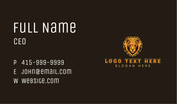 Lion Wild Leo Business Card Design Image Preview