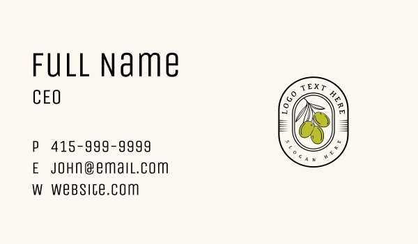 Olive Fruit Farm Business Card Design Image Preview