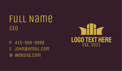 Gold Construction Building Business Card Image Preview