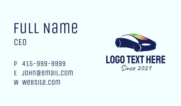 Blue Electric Car  Business Card Design Image Preview