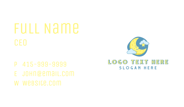 Sleeping Moon Star Business Card Design Image Preview
