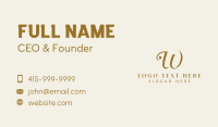 Golden Startup Letter W Business Card Design