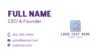 Square Maze Letter S Business Card Design