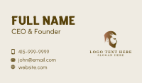 Brown Barbershop Man Business Card Design