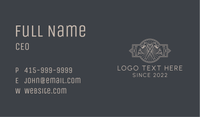 Hipster Carpentry Hammer  Business Card Image Preview