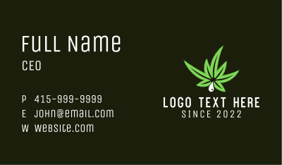 Medical Marijuana Droplet Business Card Image Preview