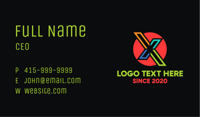 Sci Fi Letter X Business Card