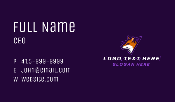 Fox Gaming Esports Business Card Design Image Preview