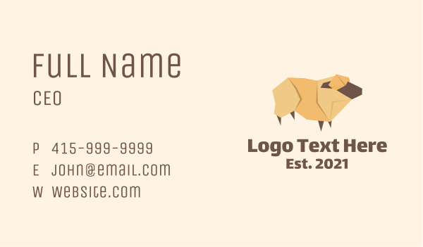 Livestock Sheep Origami Business Card Design Image Preview