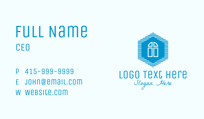 Blue Hexagon Door Business Card Image Preview