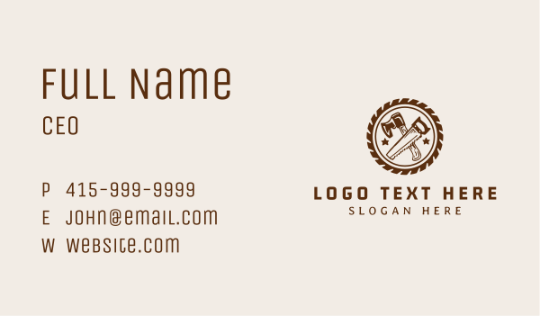 Axe Saw Carpentry Business Card Design Image Preview