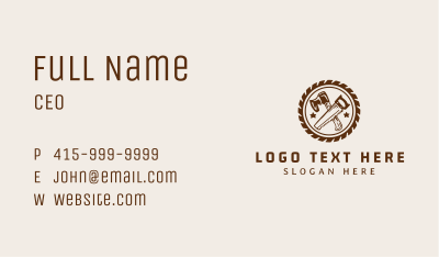 Axe Saw Carpentry Business Card Image Preview