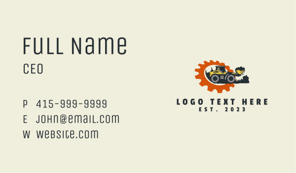 Wheel Loader Machine Business Card Design Image Preview