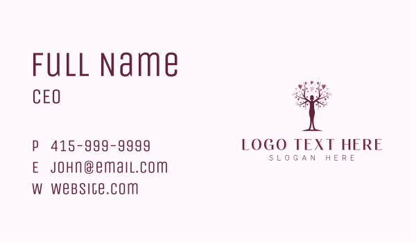 Heart Tree Woman  Business Card Design Image Preview