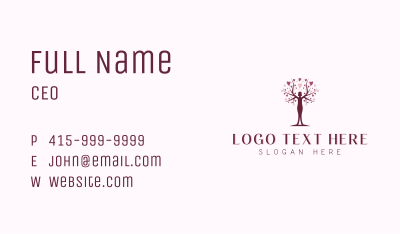 Heart Tree Woman  Business Card Image Preview