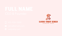 Red Cursive Letter A Business Card Image Preview