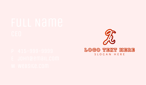 Red Cursive Letter A Business Card Design Image Preview