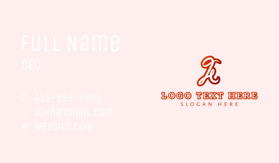 Red Cursive Letter A Business Card Image Preview