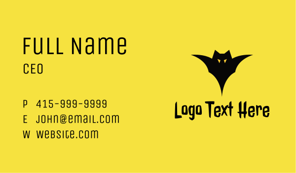 Scary Bat Silhouette  Business Card Design Image Preview