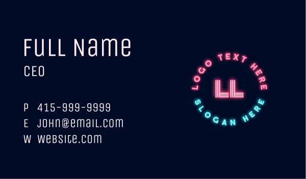 Neon Stripes Letter Business Card Design Image Preview