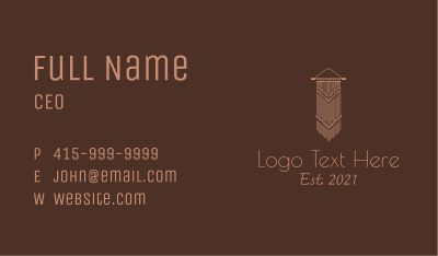 Knitted Macrame Decoration Business Card Image Preview