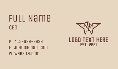 Brown Construction Butterfly Business Card Image Preview