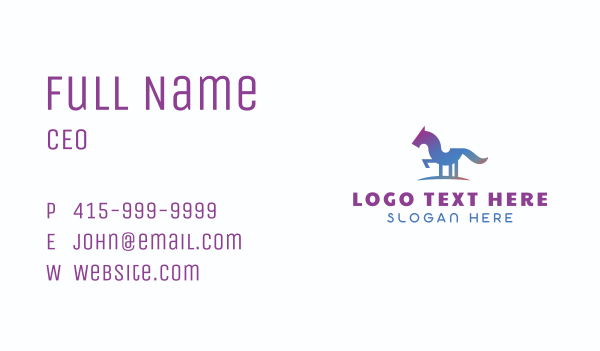 Gradient Horse Animal Business Card Design Image Preview