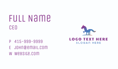 Gradient Horse Animal Business Card Image Preview