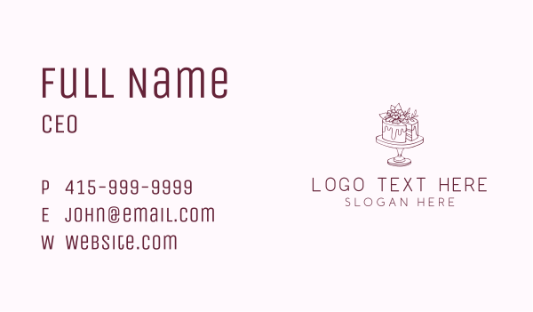 Floral Cake Bakery Business Card Design Image Preview
