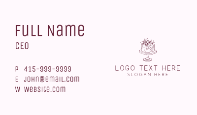 Floral Cake Bakery Business Card Image Preview