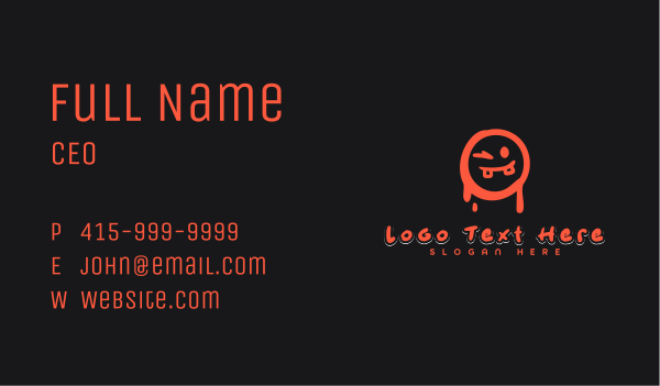 Punk Graffiti Smiley Business Card Design Image Preview