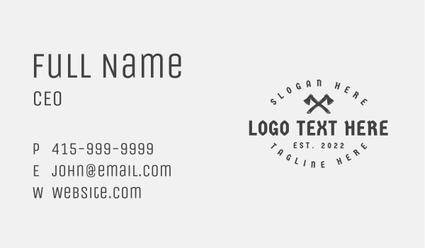 Lumberjack Axe Emblem Business Card Design Image Preview