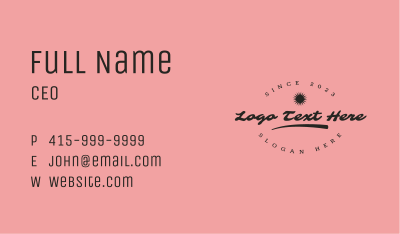 Cursive Clothing Wordmark Business Card Image Preview