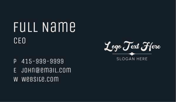 Simple Signature Script Wordmark Business Card Design Image Preview