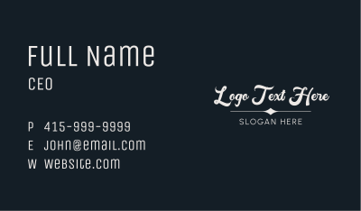 Simple Signature Script Wordmark Business Card Image Preview
