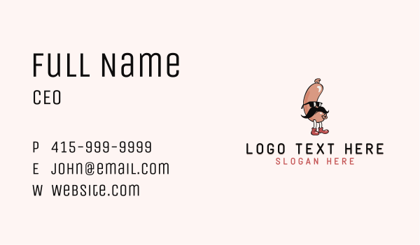Hipster Sunglasses Sausage Business Card Design Image Preview