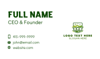 Lawn Mower Gardening Shield Business Card Image Preview